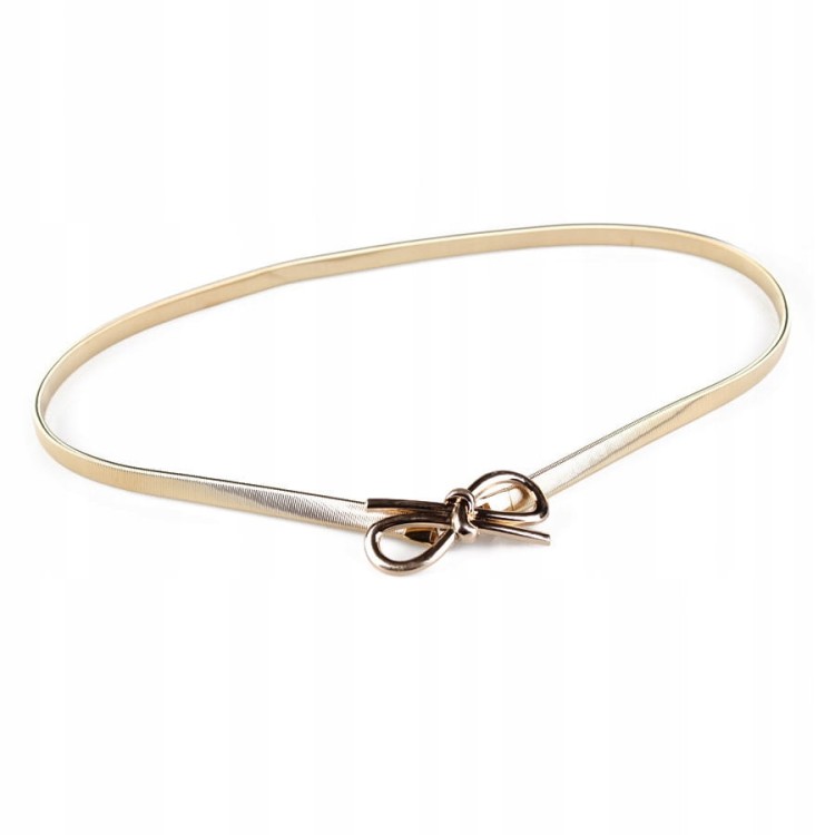 Pasek elastyczny Złoty kokardka sprężynka metalowy