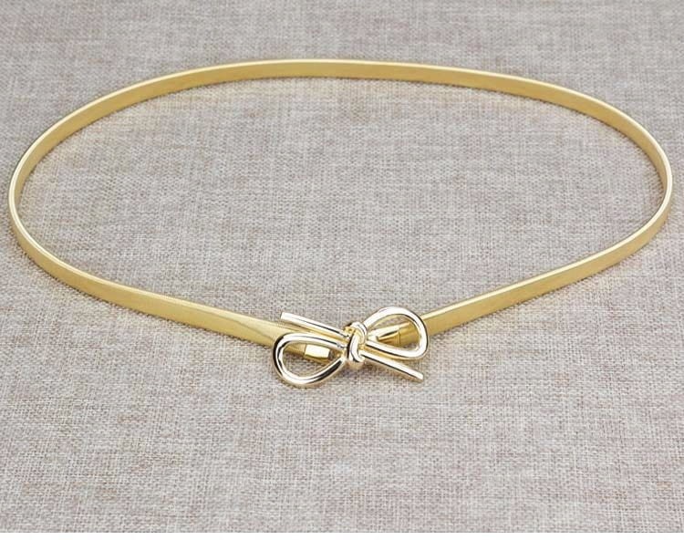 Pasek elastyczny Złoty kokardka sprężynka metalowy