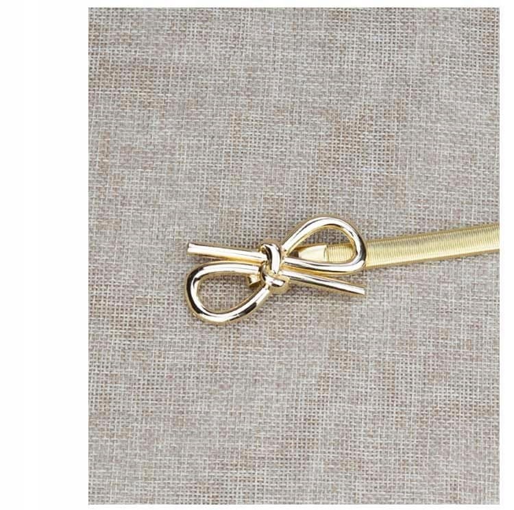 Pasek elastyczny Złoty kokardka sprężynka metalowy