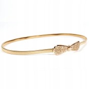 Pasek elastyczny Złoty KOKARDKA sprężynka OZDOBA