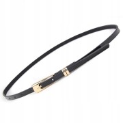 PASEK DO SPODNI wąski czarny eko skóra klamra