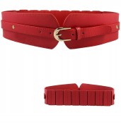 SZEROKI PAS BIODROWY Sukienki Płaszcze CZERWONY