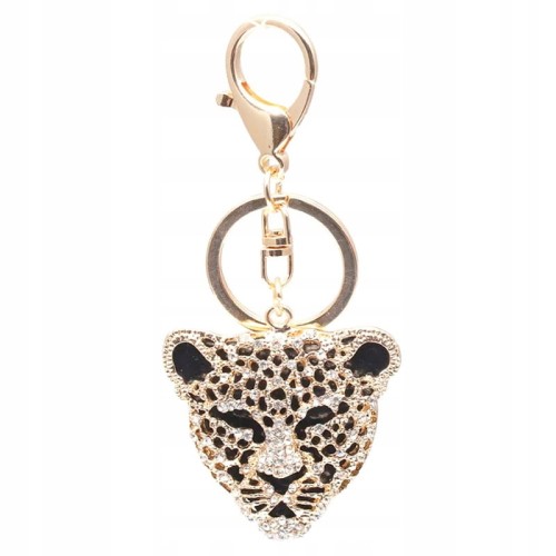 BRELOCZEK TYGRYS Cyrkonie Brelok do kluczy Złoty