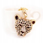 BRELOCZEK TYGRYS Cyrkonie Brelok do kluczy Złoty