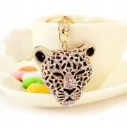 BRELOCZEK TYGRYS Cyrkonie Brelok do kluczy Złoty