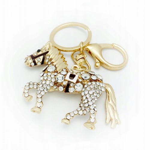 BRELOCZEK Koń Konik Cyrkonie Brelok do kluczy