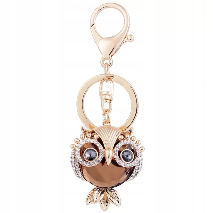 BRELOCZEK Sowa Cyrkonie Brelok do kluczy Zawieszka