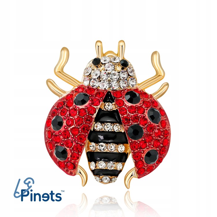 PINETS Broszka z cyrkoniami Biedronka Cyrkonie