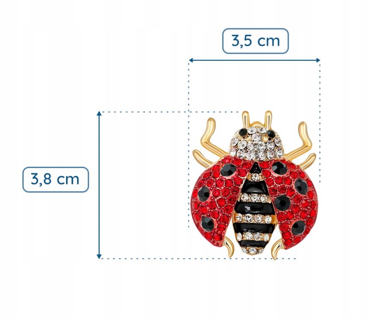 PINETS Broszka z cyrkoniami Biedronka Cyrkonie