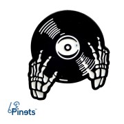 PINS Przypinka WINYL czarno-biała Punk Rock Emo