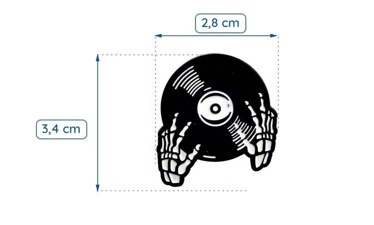 PINS Przypinka WINYL czarno-biała Punk Rock Emo