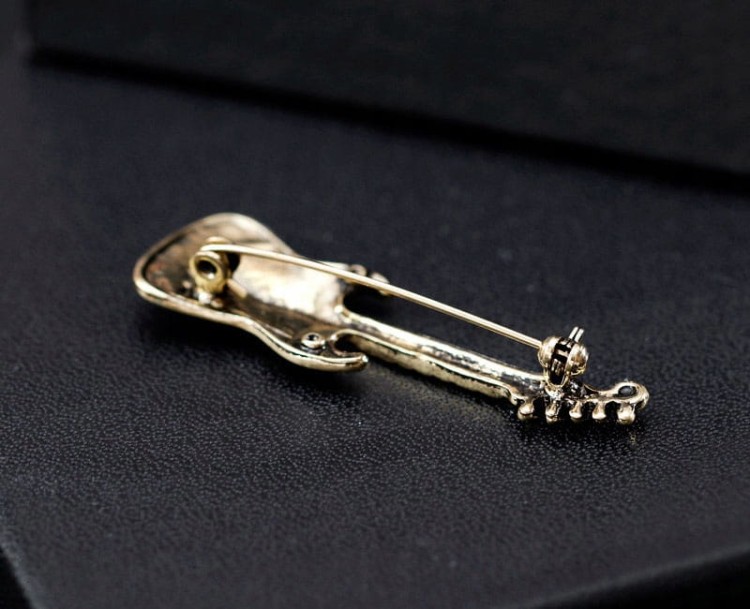 PINETS Broszka GITARA elektryczna BIAŁA ozdoba