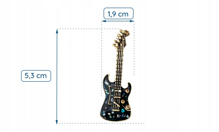 PINETS Broszka GITARA elektryczna CZARNA ozdoba