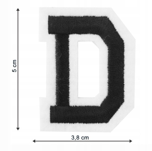 Naszywka TERMO naprasowanka LITERA D Literka Łata