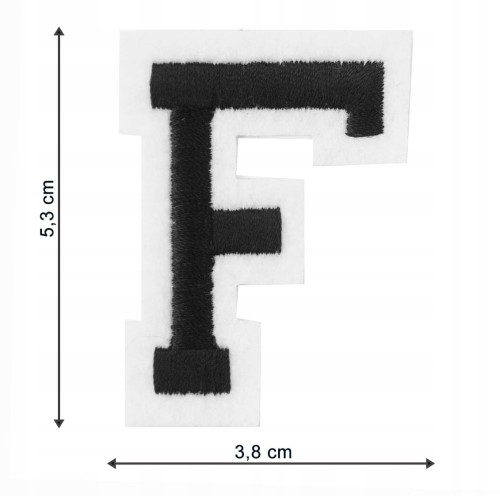 Naszywka TERMO naprasowanka LITERA F Literka Łata