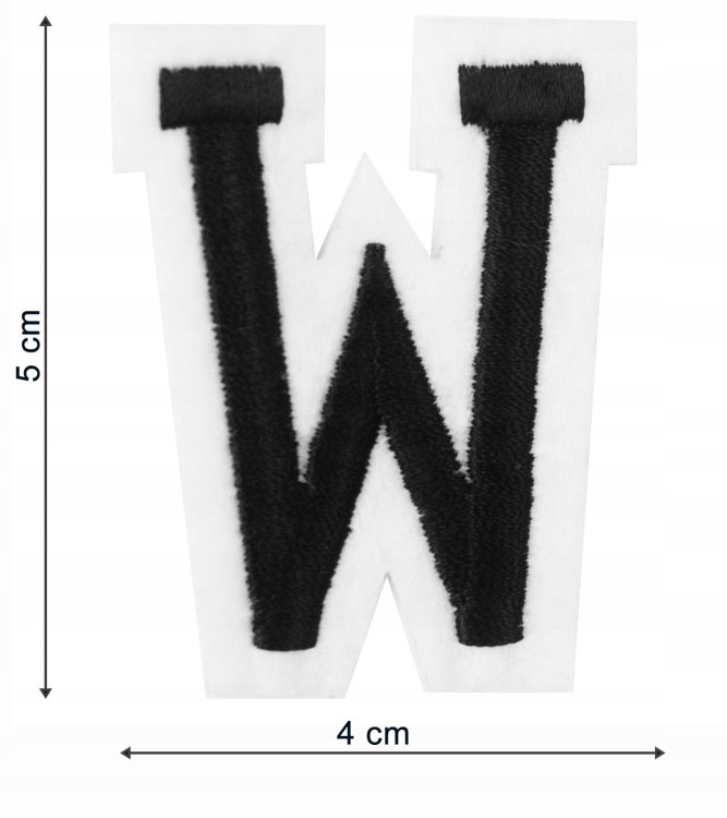 Naszywka TERMO naprasowanka LITERA W Literka Łata