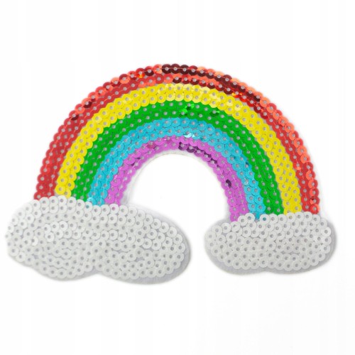 Naszywka TERMO Naprasowanka TĘCZA Cekinowa Cekin