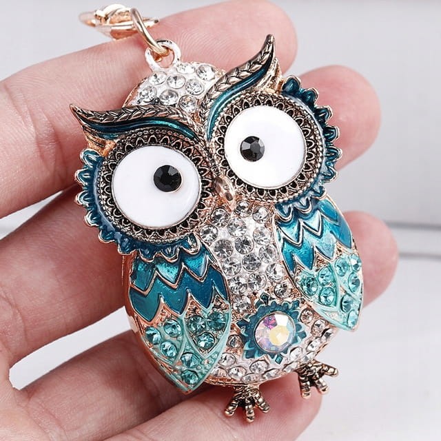 BRELOCZEK Brelok do kluczy Sowa Sówka Cyrkonie