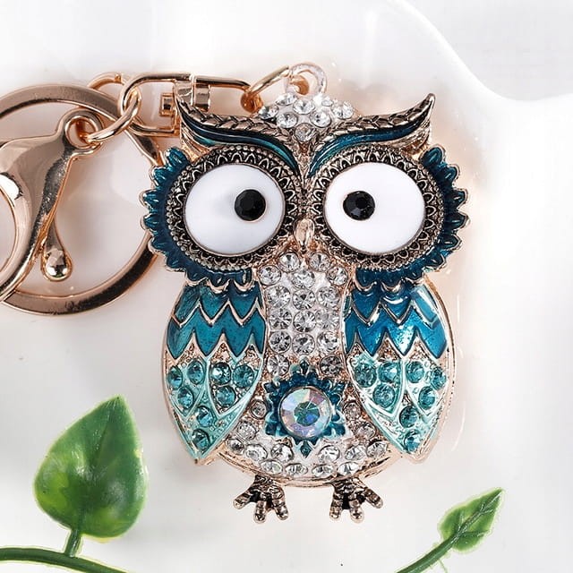 BRELOCZEK Brelok do kluczy Sowa Sówka Cyrkonie