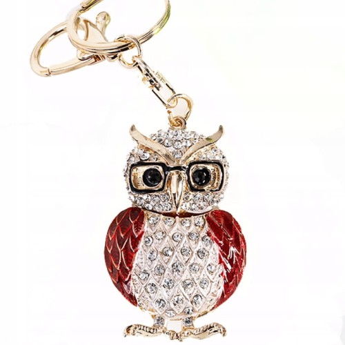 BRELOCZEK Brelok do kluczy Sowa Sówka Cyrkonie