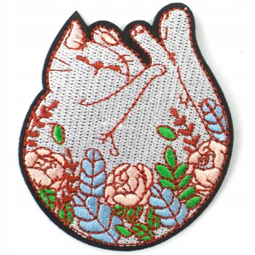 Naszywka TERMO Naprasowanka Kot Kwiaty Kłębek Łata