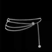 PASEK Ozdobny do Sukienki Łańcuch Srebny Łańcuszek