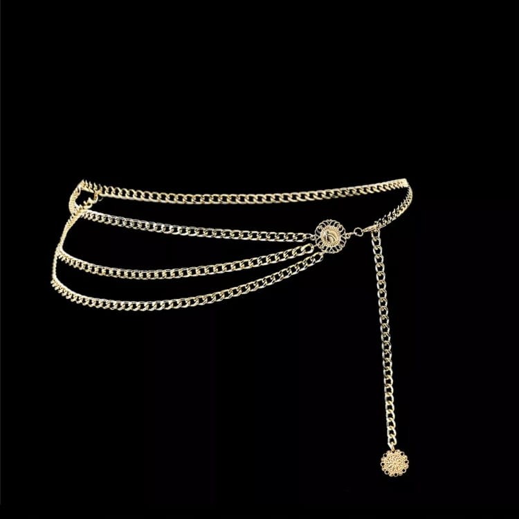 PASEK Ozdobny do Sukienki Łańcuch Złoty Łańcuszek