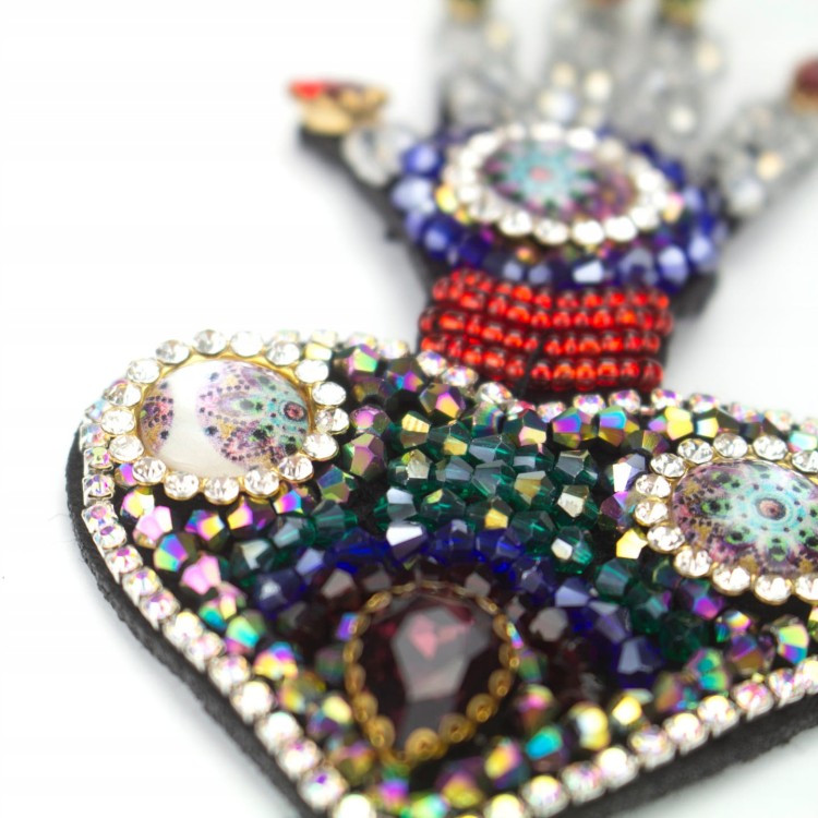 Naszywka cyrkoniowa Serce Ręka Cyrkonie Koraliki