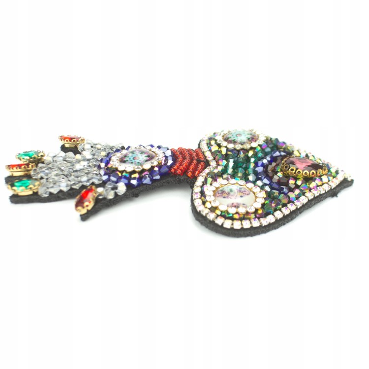 Naszywka cyrkoniowa Serce Ręka Cyrkonie Koraliki