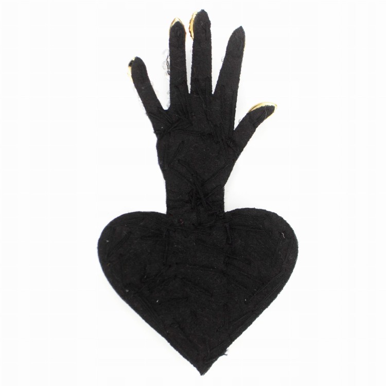 Naszywka cyrkoniowa Serce Ręka Cyrkonie Koraliki