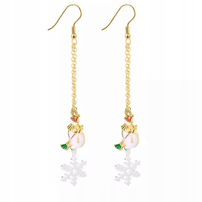 KOLCZYKI Długie świąteczne Bałwan Śnieżynka Zimowe