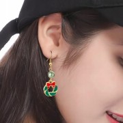 KOLCZYKI Długie świąteczne Wianek świąteczny Zima