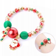 BRANSOLETKA świąteczna Mikołaj Bombka Koraliki