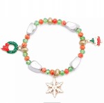 BRANSOLETKA świąteczna Śnieżynka Choinka Koraliki