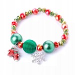BRANSOLETKA świąteczna Śnieżynka Koraliki Bombki