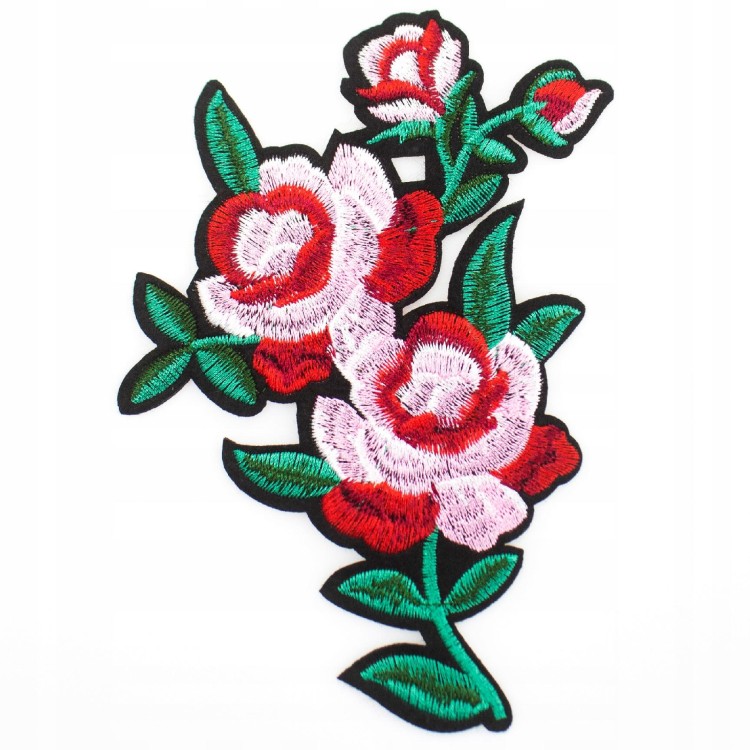 Naszywka TERMO Naprasowanka Róża Kwiat liście Łata