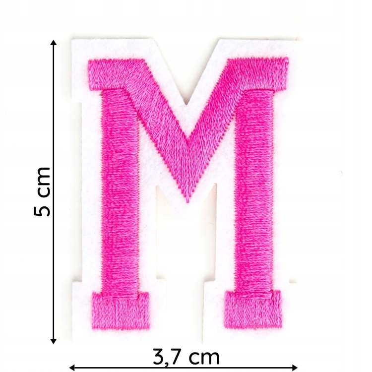 Naszywka TERMO naprasowanka LITERA M Literka Łata