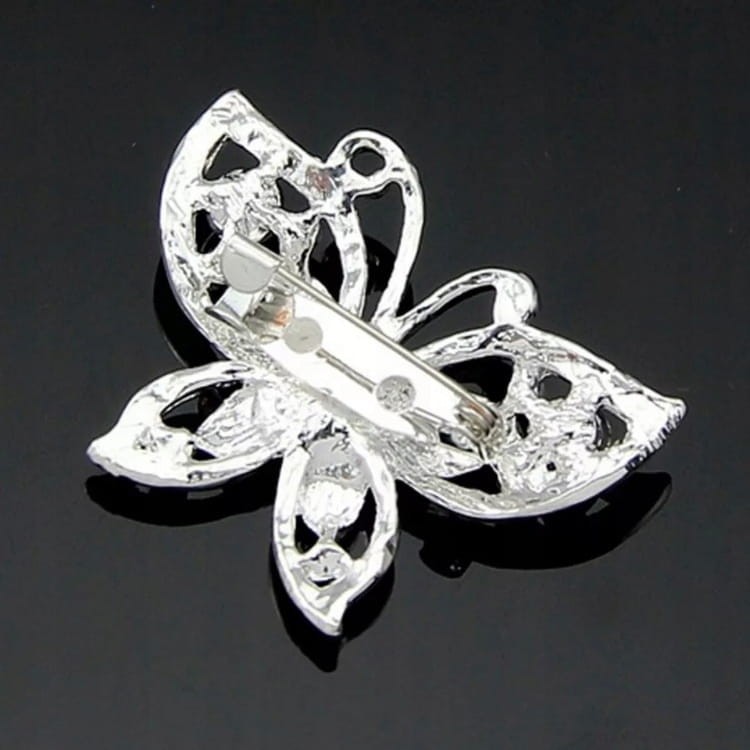 PINETS broszka srebrny Motyl motylek Cyrkonie