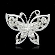 PINETS broszka srebrny Motyl motylek Cyrkonie