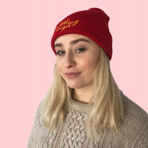 CZAPKA Little Angel czerwona złote haftowane Logo