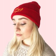 CZAPKA Little Angel czerwona złote haftowane Logo