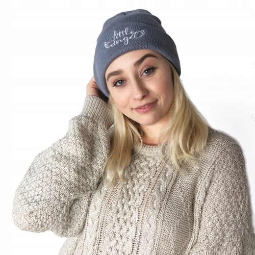 CZAPKA Little Angel szara białe haftowane Logo