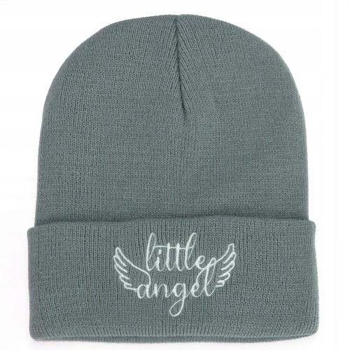 CZAPKA Little Angel szara białe haftowane Logo