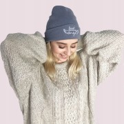 CZAPKA Little Angel szara białe haftowane Logo