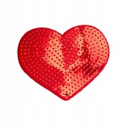 Naszywka cekinowa Serce Czerwone Cekin Serduszko