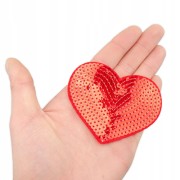 Naszywka cekinowa Serce Czerwone Cekin Serduszko