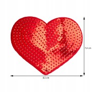 Naszywka cekinowa Serce Czerwone Cekin Serduszko