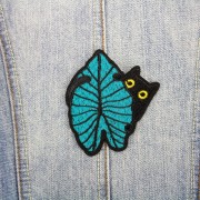 Naszywka TERMO Kot z liściem Roślina Liść Listek