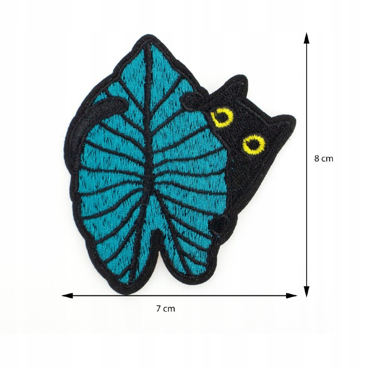 Naszywka TERMO Kot z liściem Roślina Liść Listek