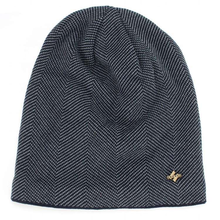 CZAPKA Zimowa Ocieplana Granatowa Szara